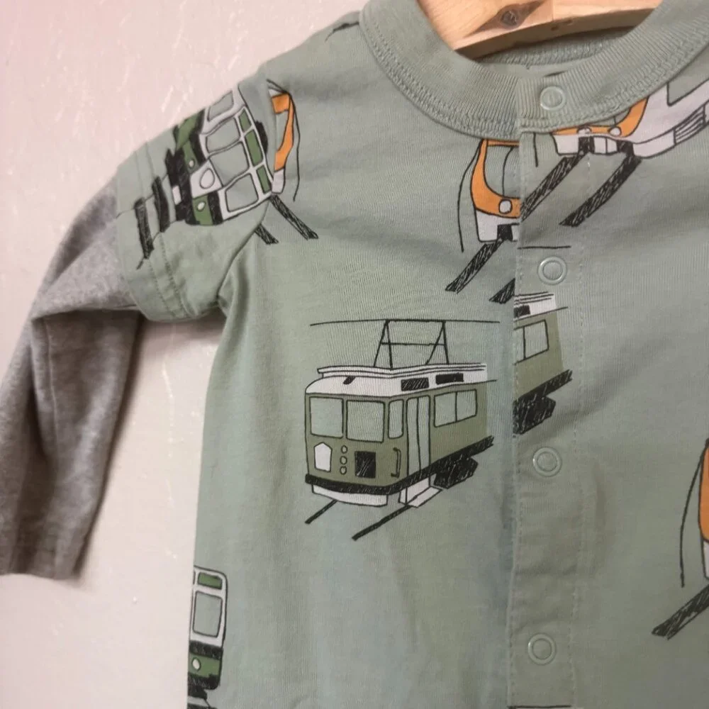 $15 ADD ON Tea Collection snap romper trains Little Sleepies Caden Lane Baby Gap